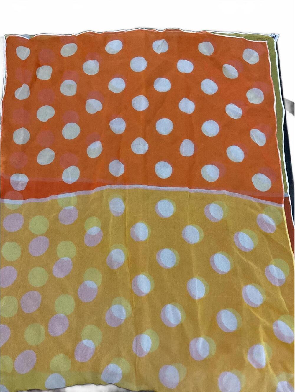 Echo Polka Dot Lightweight Scarf in Orange and Yellow